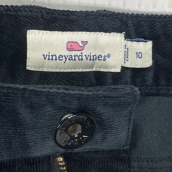 Vineyard Vines Pants Womens 10 Black Corduroy High Waisted Skinny Ankle Casual - Picture 13 of 14